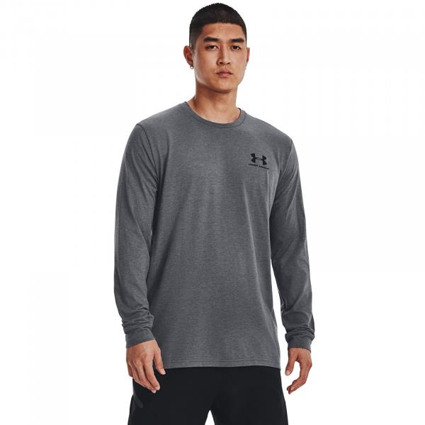 Tričko Under Armour Sportstyle Left Chest Ls Pitch Gray Medium Heather M