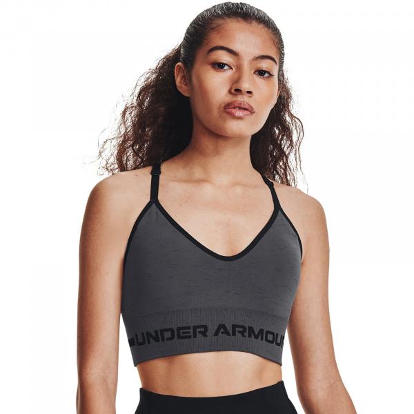 Podprsenka Under Armour Seamless Low Long Htr Bra Pitch Gray XS