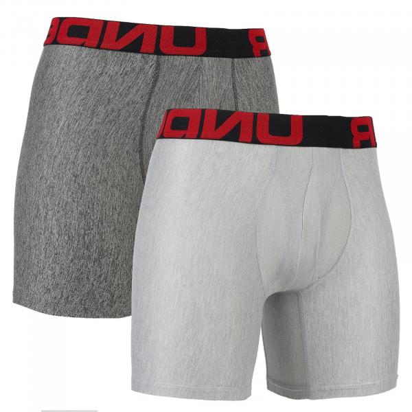 Boxerky Under Armour Tech 6In 2 Pack Mod Gray Light Heather XL