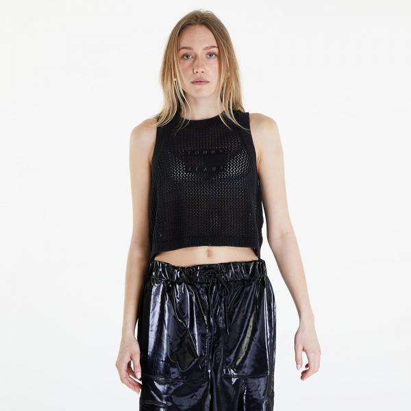 Tílko Tommy Jeans Open Stitch Flag Tank Top Black L