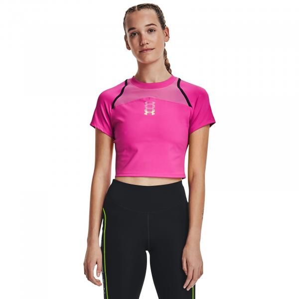 Tričko Under Armour Run Anywhere Crop Ss Pink S