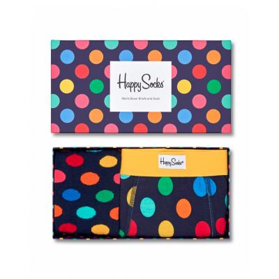 Dárkový Pack Happy Socks Big Dot Men's Trunk & Sock Combo Box XBDO90-6000