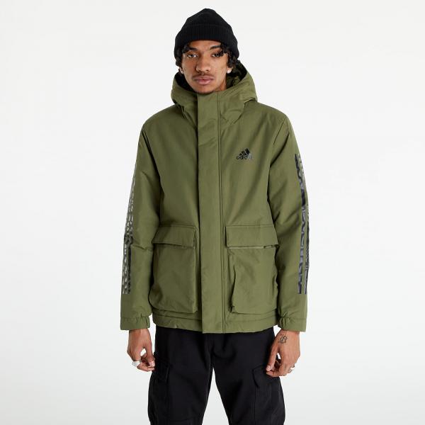 Bunda adidas Performance Utilitas 3-Stripes Hooded Jacket Green L