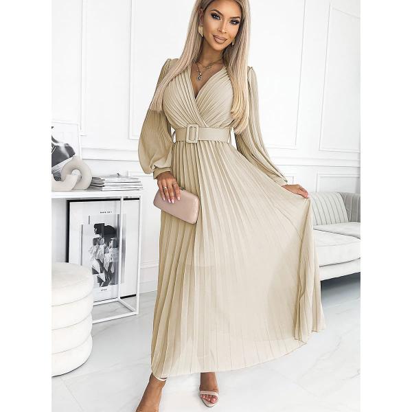 Šaty Numoco model 182504 Beige Universal
