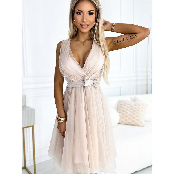 Šaty Numoco model 192981 Beige Universal