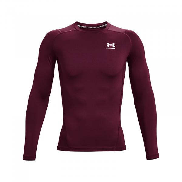Tričko Under Armour Hg Armour Comp Ls Maroon XXL