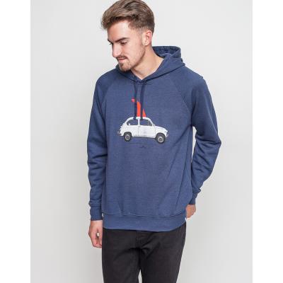 Mikina Loreak Mendian HOODED PRINTED Navy