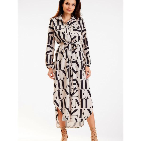 Šaty awama model 178659 Beige L/XL