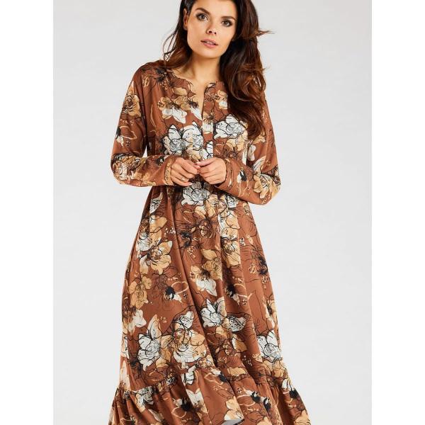 Šaty awama model 176853 Brown XL