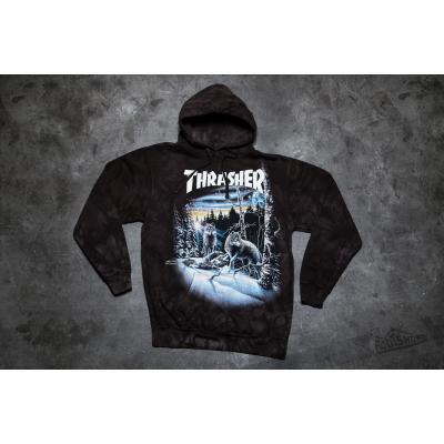 Thrasher 13 Wolves Hood Black Tie-Dye