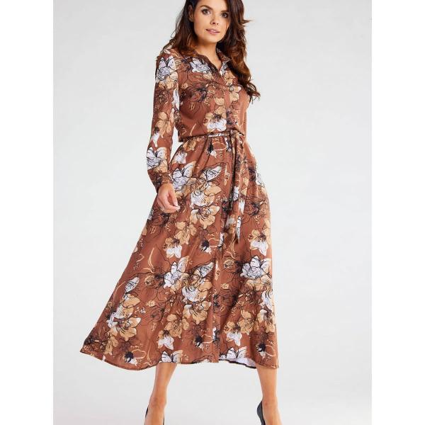 Šaty awama model 176856 Brown XL