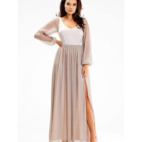 Šaty awama model 189440 Beige M