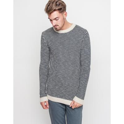 Svetr Selected HOXTON Vintage Khaki/Blueberry