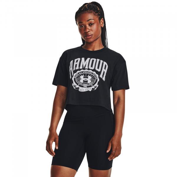 Tričko Under Armour Collegiate Crest Crop Ss Black L