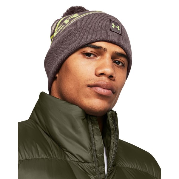 Čepice Under Armour Men'S Halftime Pom Beanie Ash Taupe Universal