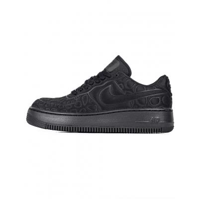 Sneakers - tenisky Nike Air Force 1 Upstep Plush BLACK/BLACK-WHITE