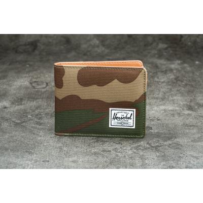 Herschel Supply Co. Hank Wallet Woodland Camo/ Tan Synthetic Leather