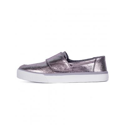Slip-on Toms ALTAIR GUNMETAL LEATHER