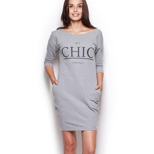 Šaty Figl model 43731 Grey XL