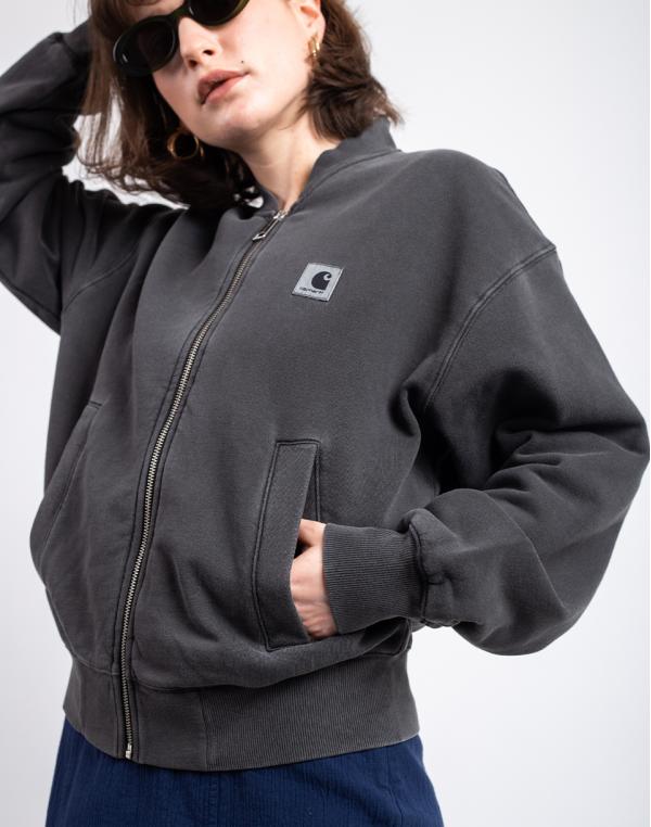 Carhartt WIP W' Nelson Sweat Bomber Charcoal garment dyed S