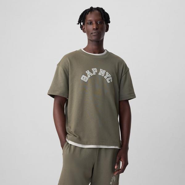 Šortky GAP Shortsleeve Crew Neck Top Sage M