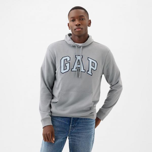 Mikina GAP French Terry Pullover Logo Hoodie Storm Cloud 623 S