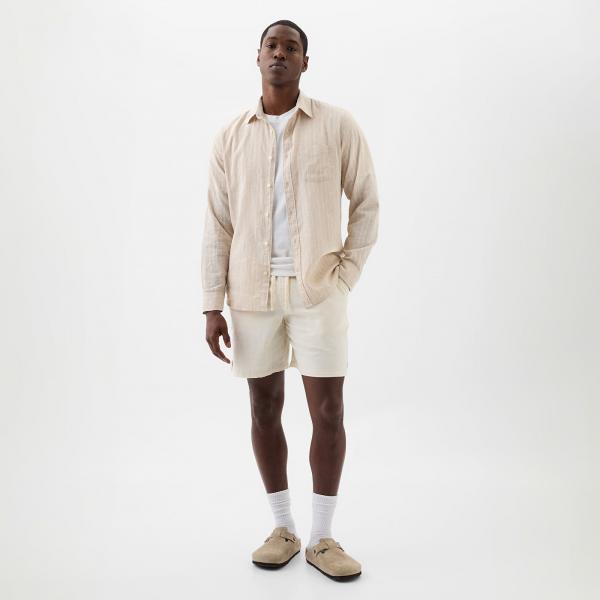 Šortky GAP 8 Inch Linen Cotton Easy Shorts Chino S