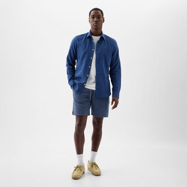 Šortky GAP 8 Inch Linen Cotton Easy Shorts Bainbridge Blue S