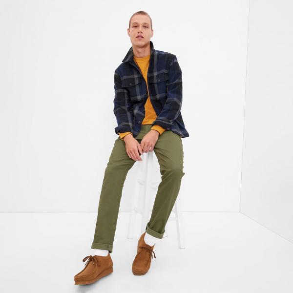 Kalhoty GAP Chino Slim Fit Pants Army Jacket Green W33/L32