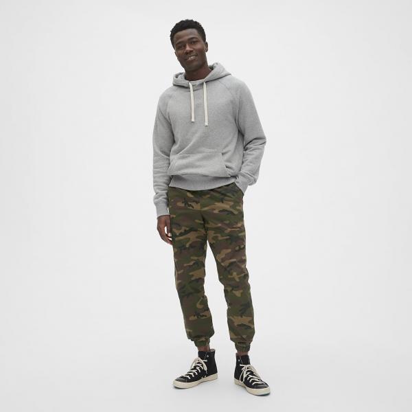Kalhoty GAP Jogger Pants Green Camo M