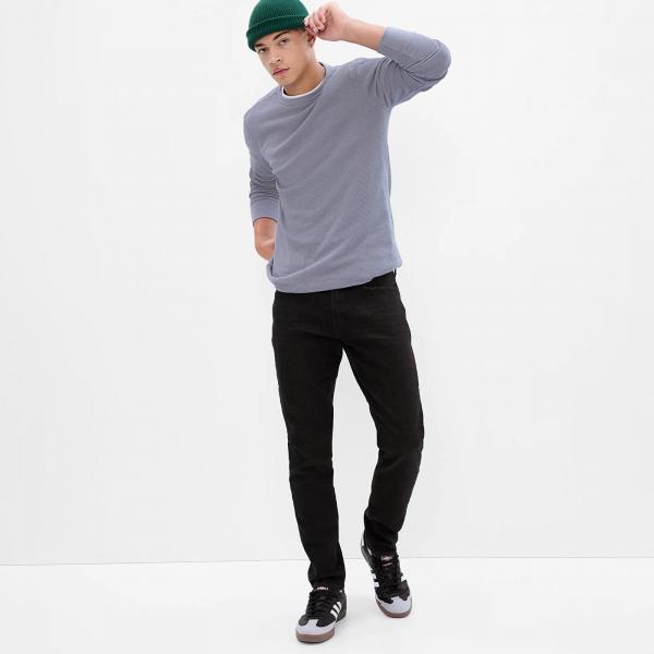 Kalhoty GAP Denim Pants Slim Taper Washed Black W32/L32
