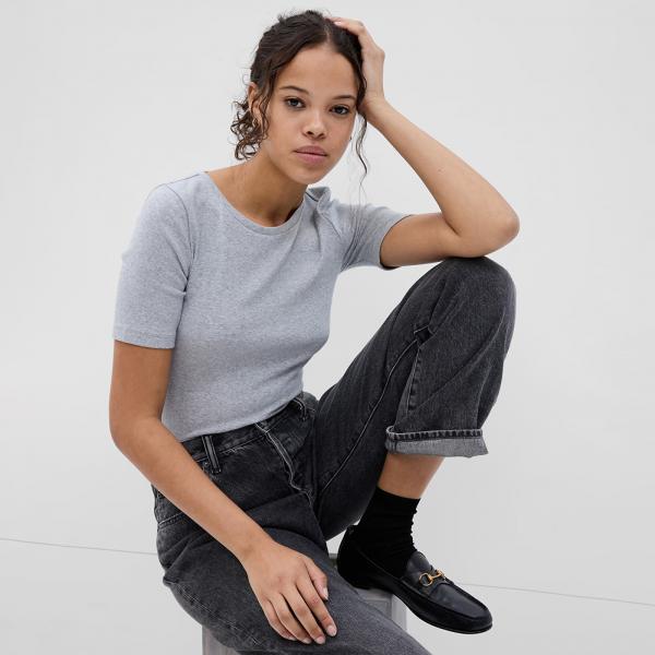 Top GAP Longsleeve Crewneck Modal Top Grey XL