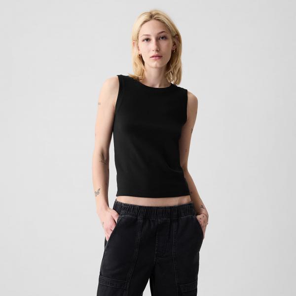 Tílko GAP Sleeveless Modal Shell Black XXS