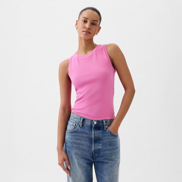 Tílko GAP Sleeveless Modal Shell Indie Pink XXS