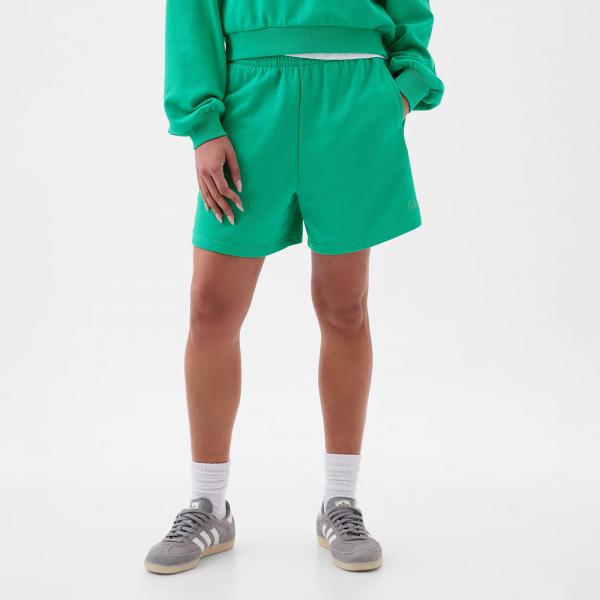 Šortky GAP French Terry Logo Boyfriend Shorts Simply Green 17-5936 XXS