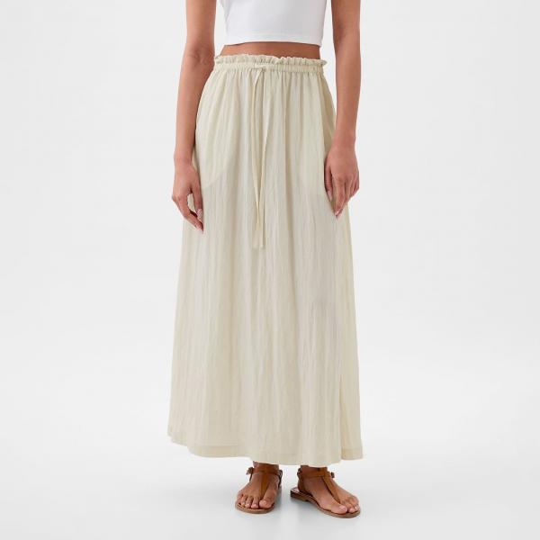 Sukně GAP Paperbag Pull On Maxi Skirt Chino XXS