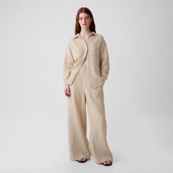 Kalhoty GAP Gauze Wide Leg Pants Bedrock 291 L