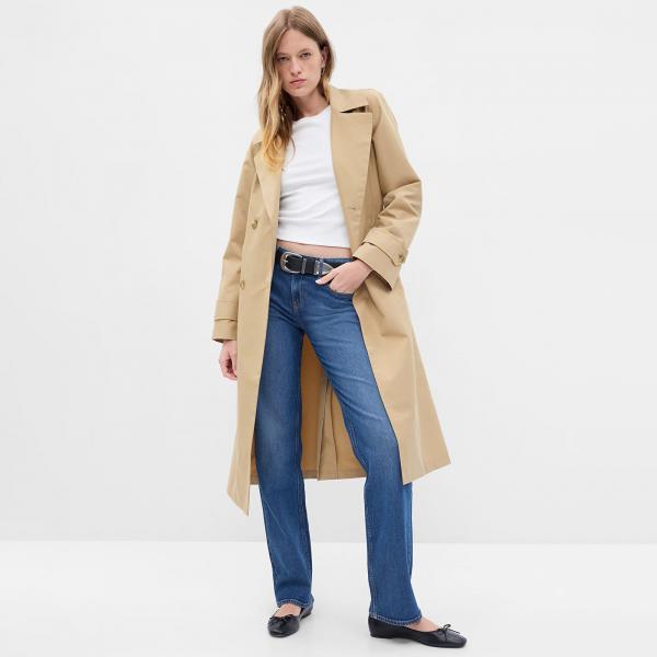 Kabát GAP Icon Trench Coat Khaki L