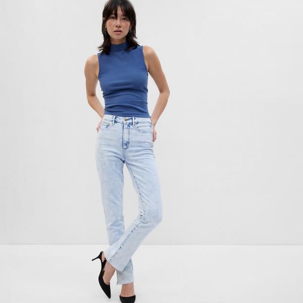 Kalhoty GAP Denim Pants Vintage Slim - High Rise Light Indigo 1 W31