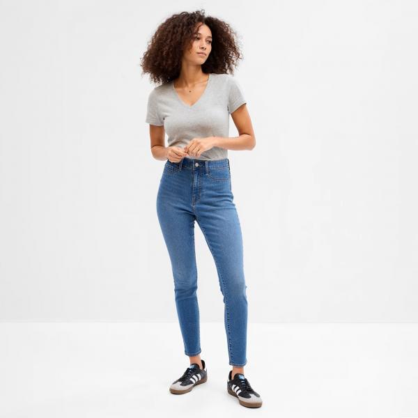 Kalhoty GAP Denim Pants Jegging - High Rise Medium Sun W28
