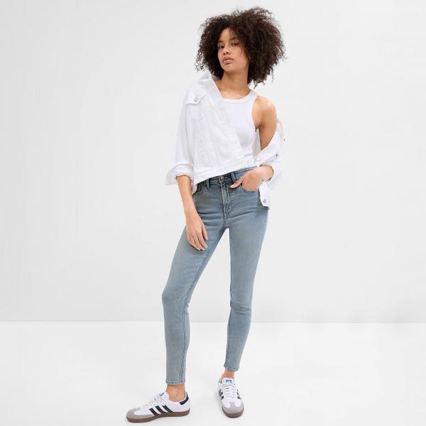Kalhoty GAP Denim Pants Legging - High Rise Light Wash W26