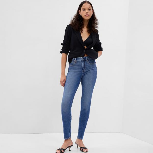 Kalhoty GAP Denim Pants Skinny - High Rise Medium Indigo 20 W31