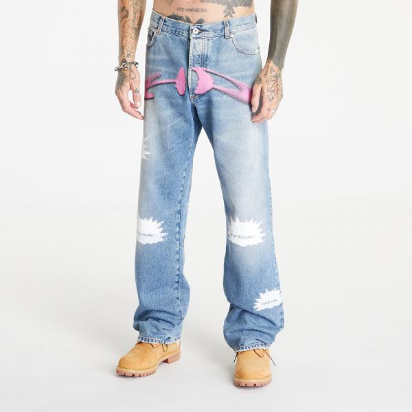Džíny HERON PRESTON HP Pattern Reg Denim 5 Pockets Indigo/ White 32