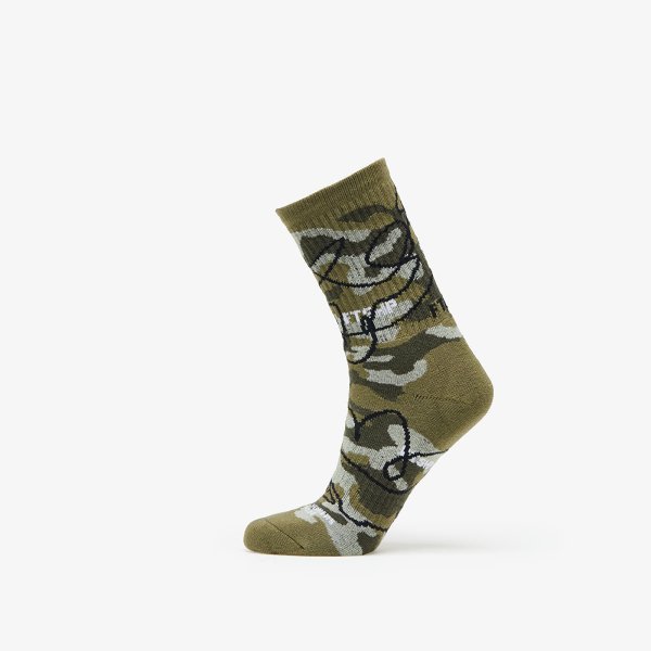 Ponožky Footshop The Basketball Socks Olive Camo 36-38