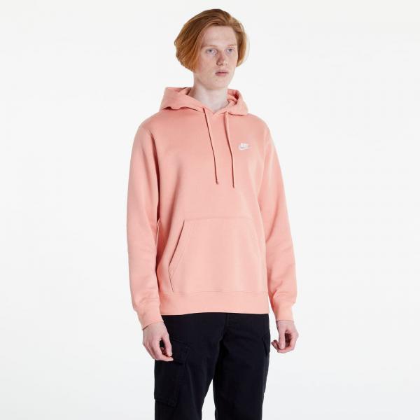 Mikina Nike NSW Club Hoodie Pullover Brushed Back Lt Madder Root/ Lt Madder Root/ White S