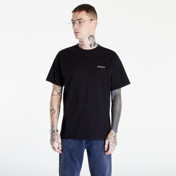 Tričko Carhartt WIP S/S Script Embroidery T-Shirt Black/ White S
