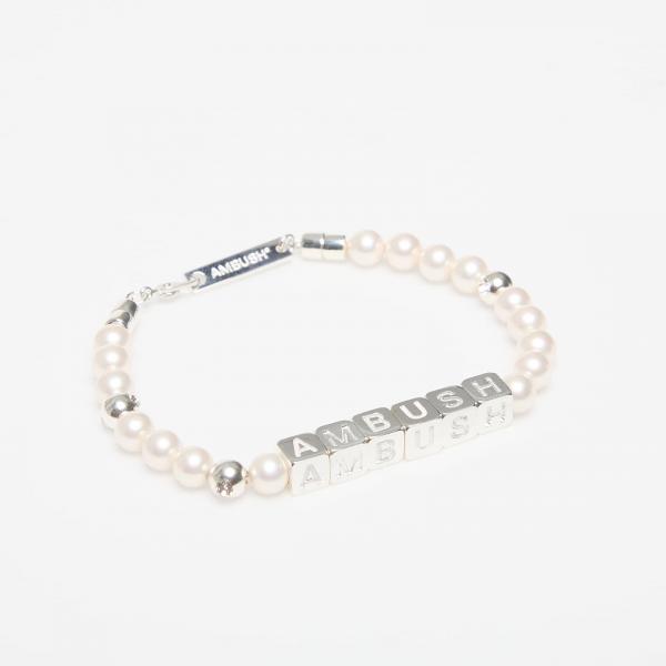 Ambush Pearl Letterblock Bracelet Silver 2