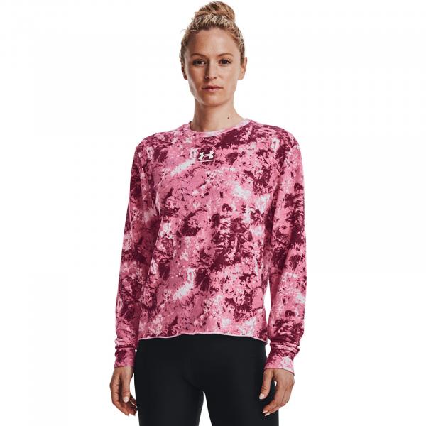Mikina Under Armour Rival Terry Print Crew Pace Pink M