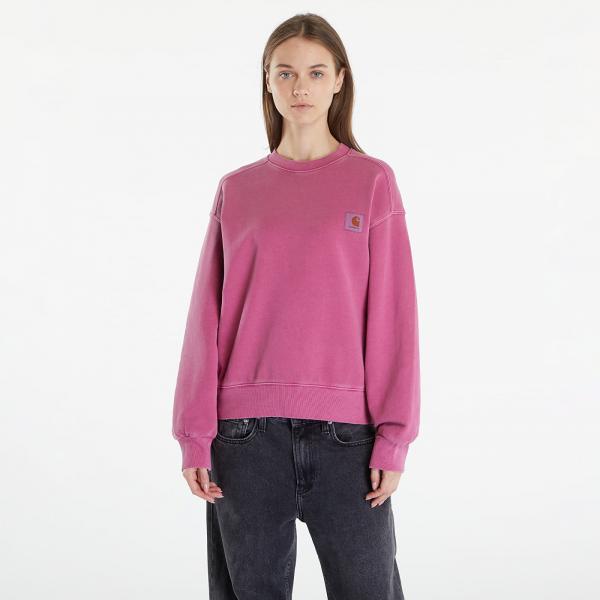 Mikina Carhartt WIP Nelson Sweatshirt UNISEX Magenta Garment Dyed M