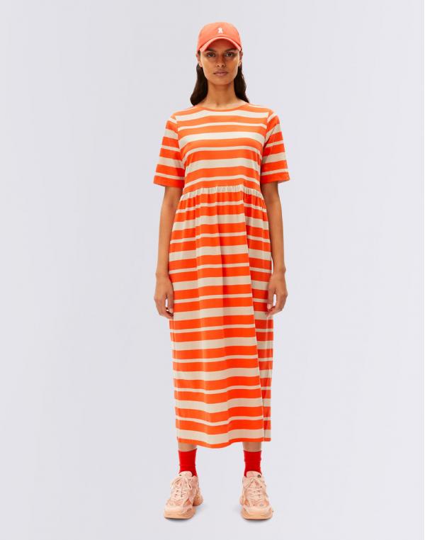 Armedangels Taakyra Block Stripes 2856 poppy red-sand stone L